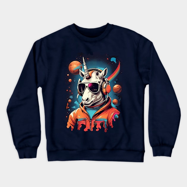 Unicorn Astronaut Crewneck Sweatshirt by FerMinem